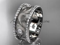 wedding photo -  platinum diamond engagement ring, wedding band ADLR121BA