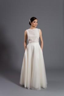 wedding photo - Maxi tulle skirt with pockets, tulle skirt, ecru skirt, ecru maxi skirt, wedding gown, wedding skirt, elegant, bridal dress