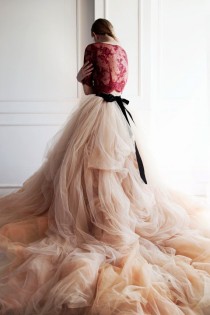 wedding photo - Nude Tulle Wedding Dress