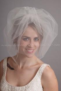 wedding photo - Double Layer Tulle Birdcage Veil, Blusher Bridal Veil, Wedding Veil, White, Diamond White, Ivory, Champagne, Black, More Colors