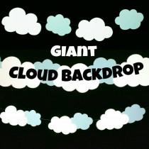 wedding photo - Giant Cloud Backdrop, White Cloud Garland, Cloudy Sky, Rainbow Birthday, Toy Story, Air Balloon Birthday