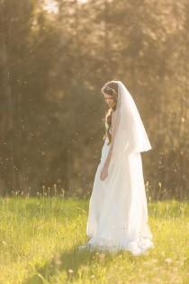 wedding photo - Wedding Veil, Floor length Veil, Double Layer Chapel Veil,  Bridal Veil, Tulle Veil,