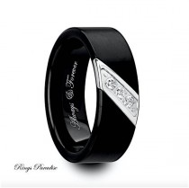 wedding photo - Mens Wedding Bands, Engagement Ring, Black Tungsten Ring, Ring, Band, Tungsten Ring, His Promise Ring, Tungsten,  Diamond Ring, Wedding Ring