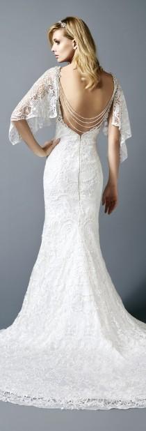 wedding photo -  SLIM LACE TRUMPET GOWN WITH SLEEVES AND BEAUTIFUL BACK  