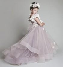 wedding photo - 2014 New Lovely New Tulle Ruffled Handmade Flowers One-shoulder Flower Girls' Dresses Girl's Pageant Dresses Online With $62.66/Piece On Dress_beautiful's Store 