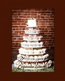wedding photo - Cupcake Stand  7 Tier Round 200 Cupcakes with Threaded Rod & Freestanding Style MDF Wood Birthday Stand Wedding Stand Unpainted DIY Project
