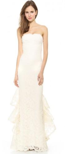 wedding photo - Reem Acra Strapless Re-Embroidered Lace Gown