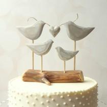 wedding photo - Family Wedding Cake Topper,  Wooden Cake Topper for your Family Wedding Cake, Beach Wedding Topper, Love Bird Cake Topper