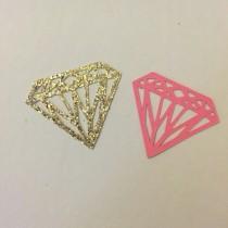 wedding photo - Diamond Shaped Cupcake Toppers. Gold Glitter. Bachelorette Party. Engagement Party Decor. Baking Tools. Party Supplies. Party Decor. Paper.