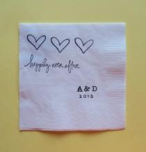 wedding photo - Happily Ever After Wedding Cocktail Napkins - Set of 50