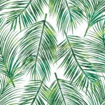 wedding photo - Vector Illustration Of  Green Palm Tree Leaf Seamless  Pattern Mural - RF Images