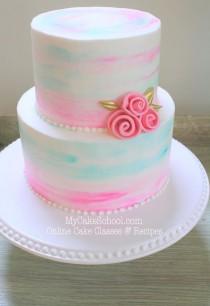 wedding photo - Watercolor Buttercream - A Cake Decorating Video