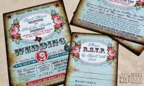 wedding photo - Boots and Bling Western Wedding Invitation Set. Western Couture Wedding. Western carnival wedding invitations