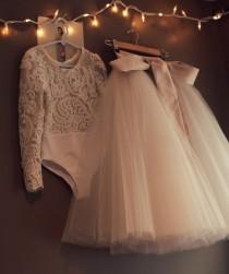 wedding photo - Anagrassia Lace Leotards & Tulle Flower Girl Dresses