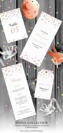 wedding photo -  Joyful | Modern Confetti day of stationery accessories
