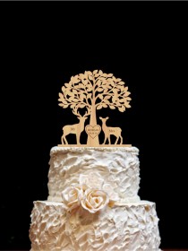 wedding photo -  Deer Cake Topper Wedding Cake Topper Mr & Mrs Deer Cake Topper Buck and Doe Rustic Country Chic Wedding