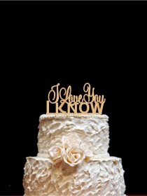 wedding photo -  Star Wars Inspired Wedding Cake Topper - I Love you I Know - Han Solo - Princess Leia - Han & Leia-Wood Cake Topper