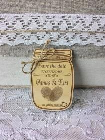 wedding photo -  Save the Date magnets - Wooden Save the Date - Manson Jar Save the Date - Rustic Save the Date