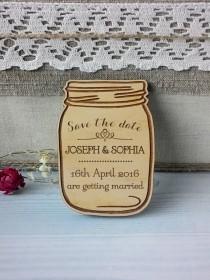 wedding photo -  Wooden Save the Date - Save the Date magnets - Manson Jar Save the Date magnets - Rustic Save the Date