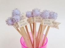 wedding photo - Cheers Bitches Drink Stirrers - Bachelorette Party Decor - Bachelorette Decor - Cheers Bitches Banner - Last Fling Before the Ring