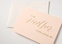wedding photo - Mother Wedding Day Card - blush with gold calligraphy