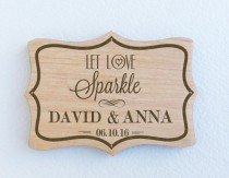 wedding photo - Let Love Sparkle Engraved Wedding Wood Tags Wedding Sparkler Tags,