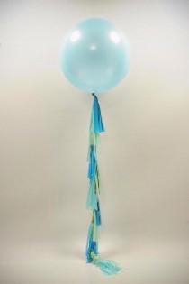 wedding photo - FREE SHIPPING Pearl Blue balloon and tassel garland