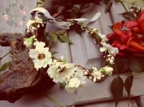 wedding photo - Boho wedding wreath flower crown flower wreath baby wreath newborn headband newborn headpiece