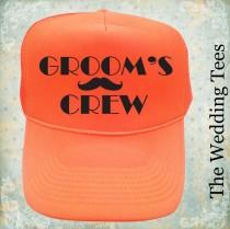 wedding photo - Groom's Crew Caps. Wedding Party Caps. Groom's Crew Hats. Bachelor  party caps. Groomsmen Cap. Neon Caps. Wedding Caps