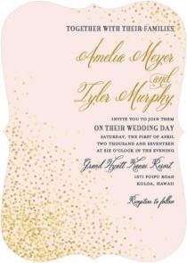 wedding photo - Effervescent Sparkle - Signature White Wedding Invitations In Chenille Or Plum Swirl 