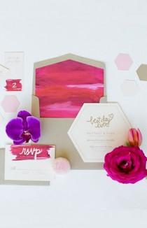 wedding photo - Geometric Pink Wedding Inspiration