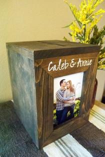 wedding photo - Wedding Card Box, Rustic Photo Framed card box, Personalized wedding card box, Money Box, Card Box, rustic wedding, wedding card holder