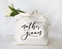 wedding photo - Mother of the Groom Tote, Personalized Mother of the Groom Bag, Cotton Canvas Tote Bag, Personalized Wedding Party Bag, Small