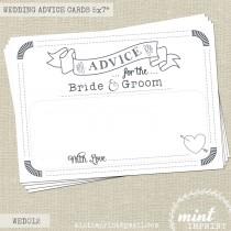 wedding photo - Wedding Advice Cards for the Bride and Groom / Wedding Messages / Keepsake Words of Wisdom by Mint Imprint / Wedding Decor / Advice Cards