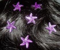 wedding photo - Starfish Hair Swirls Twists Spins Spirals in Purple Acrylic for Beach Wedding Party