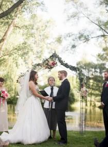 wedding photo - Pretty Backyard Michigan Wedding