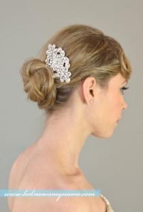 wedding photo - Wedding Accessory Bridal Hair Comb, Josephine (Free U.S. Shipping) - crystal, cubic, rhinestone, art deco, art nouveau