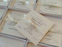 wedding photo - Crystal Wedding Invitations - Elegant invites w bling embellishment, 1 Invitation SAMPLE with sparkle