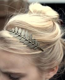 wedding photo - Gift for Women Gift for her Grecian Goddess Bronze Leaf Headband Laurel leaves Antique Tiara