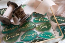 wedding photo - 2"-3" Green Agate Slices Name Cards