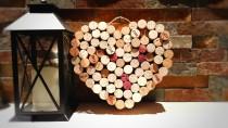 wedding photo - Wine Cork Heart; Wedding Decor; Housewarming Gift; Bridal Shower Gift