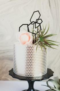 wedding photo - Geometric Shaped Cake Topper Assortment, Laser Cut, Acrylic, 4 Ct. Assortment