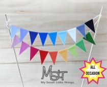 wedding photo - Printable Digital File (JPEG)  - wedding bunting, cake bunting, cake topper, 18 colors bunting, Mini Cake Bunting