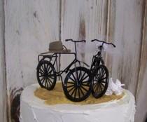 wedding photo - Bicycle Cake Topper, Nature Lovers Cake Topper, Bike Lovers Cake Topper with Bouquet, Bikers Cake TopperBride and Groom Cake Topper