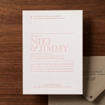 wedding photo - Sweet Pink Letterpressed Wedding Invite