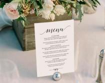 wedding photo - Wedding Menu Template, Wedding Menu Printable, Wedding Menu Cards, Table Menu, Menu Sign, Table Setting, PDF Instant Download 