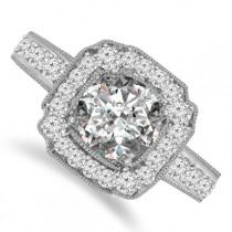 wedding photo -  1 Carat Forever One Moissanite & Diamond Ring Engagement Rings - Vintage - Antique - Engagement Rings for Women