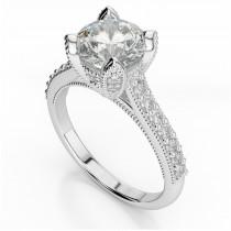 wedding photo -  Vintage Forever One Moissanite & Diamond Ring - Moissanite Jewelry Etsy - Michael Raven Jewelry - Fine Jewelers