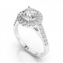 wedding photo -  Round Forever One Moissanite Diamond Halo Engagement Ring, Moissanite Bridal Jewelry, Wedding Sets, Black Friday, Cyber Monday Deals