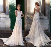 wedding photo -  2016 Fashional Mermaid Wedding Dresses Lace With Appliques Blush Pink Sheer Illusion Bodice Zipper Wedding Gowns Custom Size Chapel Train Online with $107.04/Piece 